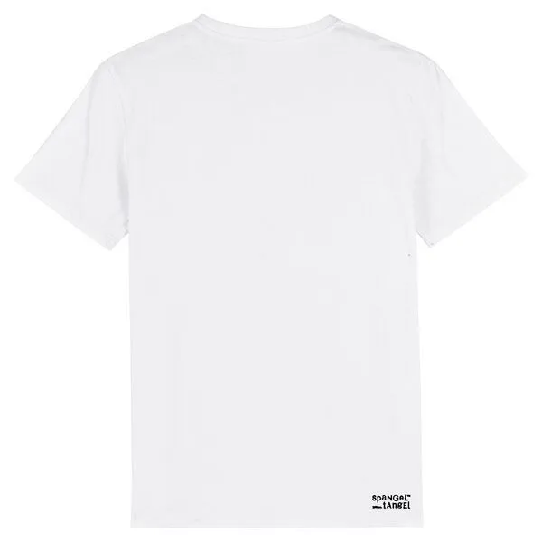 Spangeltangel Spangeltangel T-Shirt "Papierboot", Männershirt, Herrenshirt, bedruckt, Biobaumwolle, Unisex, Weiß, – Produktbild 3 von 4