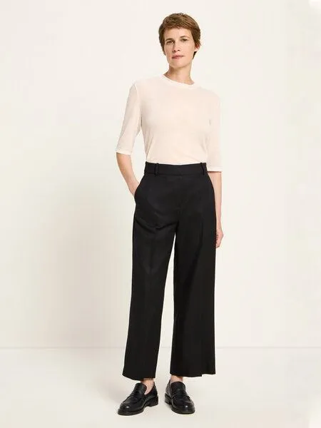 LANIUS LANIUS Verkürzte Hose aus Bio-Schurwolle, Black, – Produktbild 1 von 4