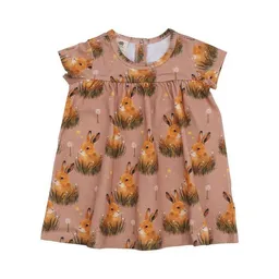 Walkiddy Kinderkleid GOTS zertifiziert, rosa, Hasen-Allover „Pretty Bunnies“, Kurzarm, weich – Walkiddy – Produktbild 1 von 1