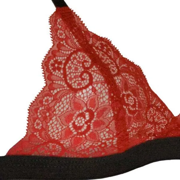 Golden Circle Clothing Golden Circle Clothing Spitzen-BH mit Biogummi, Rot, – Produktbild 3 von 4