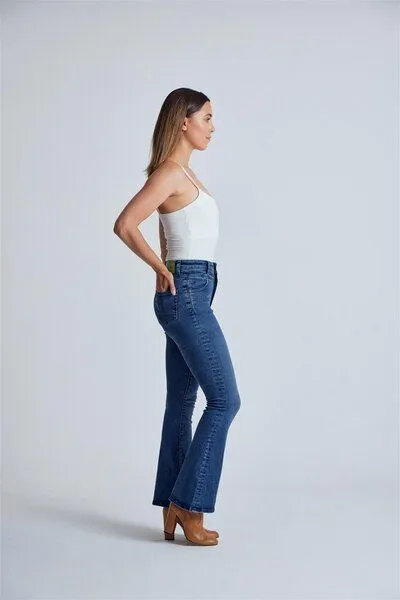 Flax and Loom Flax and Loom Schlaghose Skinny Fit Modell: Mavis, Azure (blau), – Produktbild 4 von 5