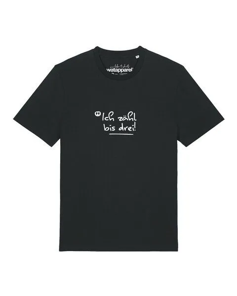 watapparel watapparel T-Shirt Unisex Ich zähl bis drei, Black, – Produktbild 1 von 2