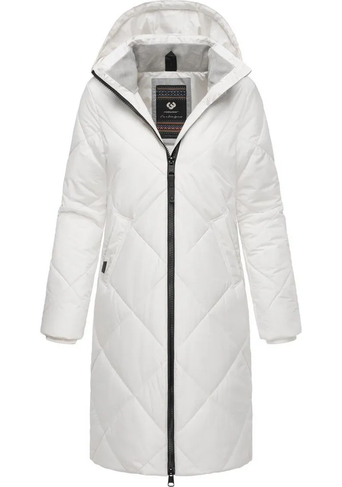 ragwear ragwear Steppmantel Rebela stylischer Winterparka mit abnehmbarer Kapuze, Weiß, – Produktbild 1 von 4