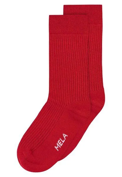 MELA MELA Gerippte Socken 2 Paare aus 100% Bio-Baumwolle, Granatapfel, – Produktbild 1 von 1