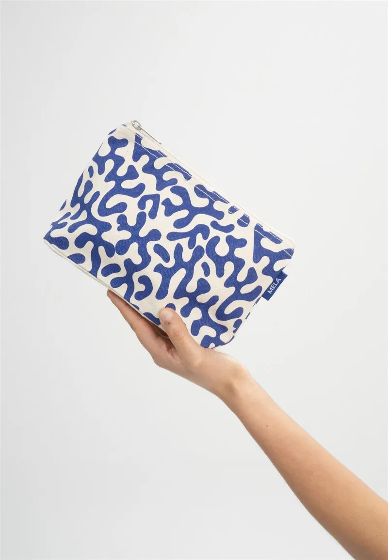 MELA Kosmetiktasche Groß GOTS, Blue coral, – Produktbild 1 von 2