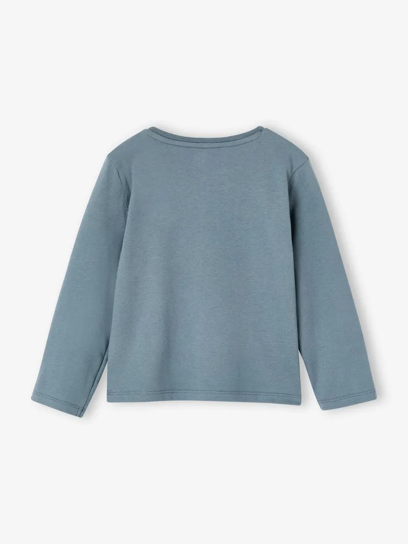 Vertbaudet Mädchen Langarmshirt mit Relief-Herz, Grün, – Produktbild 2 von 3