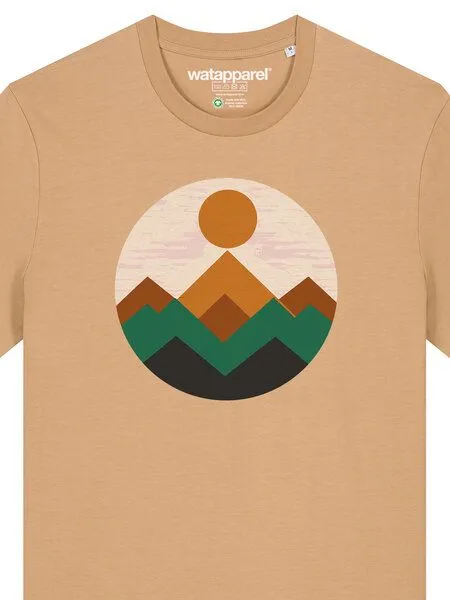 watapparel watapparel T-Shirt Unisex Geometric Landscape 2, Latte, – Produktbild 3 von 4
