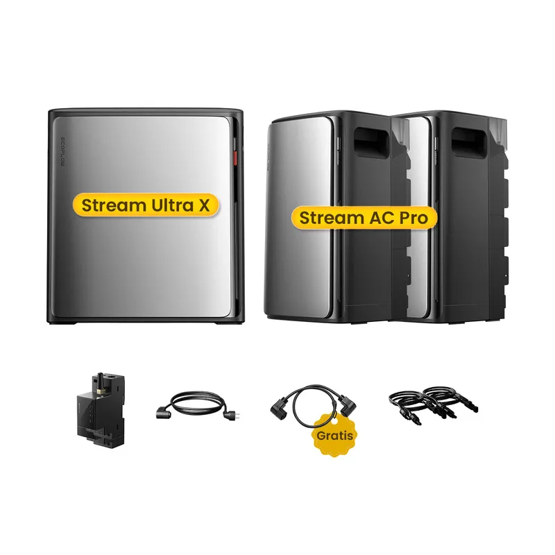 EcoFlow Grensdeal | EcoFlow Stream Ultra X, All-in-One Speicher für Balkonkraftwerke, by Powerness - Stream Ultra X + 2 x Stream AC Pro | 7680Wh / 1 x Smart Meter – Produktbild 1 von 1