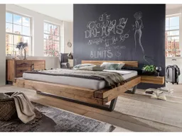 TPT TPT Schwebebett "Aiolos" inkl. Kopfteil, 200 x 200 cm, Wildeiche geölt – Produktbild 1 von 1