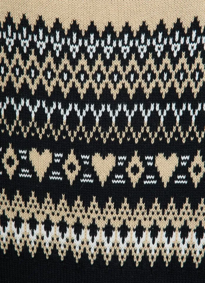 ragwear ragwear Rundhalspullover OSLANA mit Jacquard Strickmuster, Rundhals, normale Passform, Schwarz, – Produktbild 3 von 3