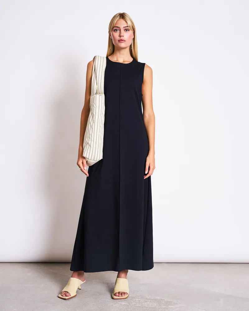 JAN N JUNE JAN 'N JUNE Damen vegan Maxikleid Ärmelloses Calia Schwarz, Schwarz, – Produktbild 1 von 1