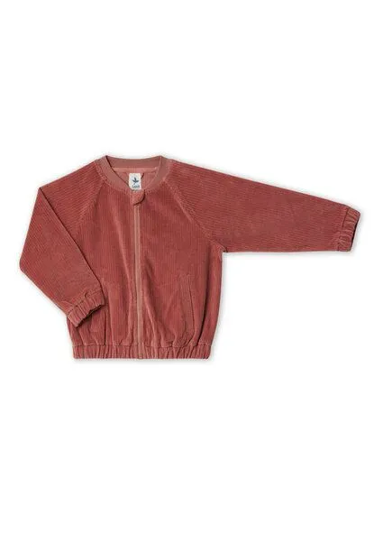 Leela Cotton Leela Cotton Kinder Cord Baseballjacke 100% Bio Baumwolle, Dunkel mauve, – Produktbild 1 von 3