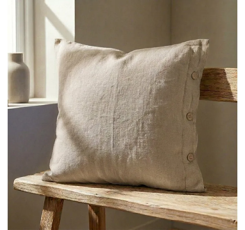 Interior by Hakito Kissenbezug 100% reine Leinen 180g/m² GOTS BIO zertifiziert, Beige, – Produktbild 2 von 5
