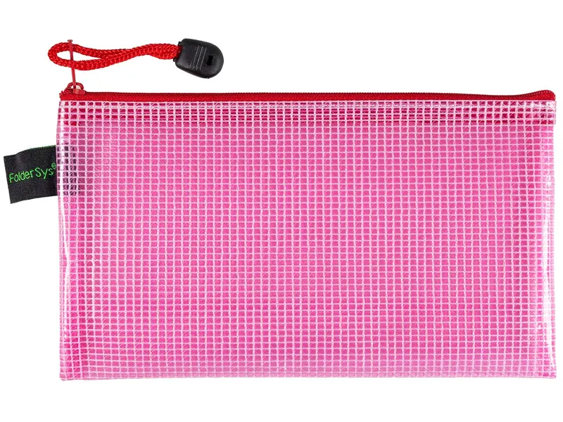 FolderSys FolderSys Kleinkram-Beutel mit Reißverschluss, DIN lang, EVA, Rot transparent, – Produktbild 1 von 1