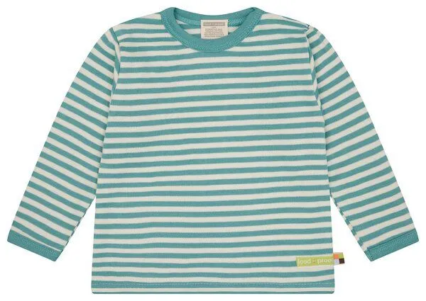 loud + proud loud + proud Babys & Kinder Shirt Interlock Ringel, GOTS-zertifiziert, Oregano(grün), – Produktbild 1 von 3