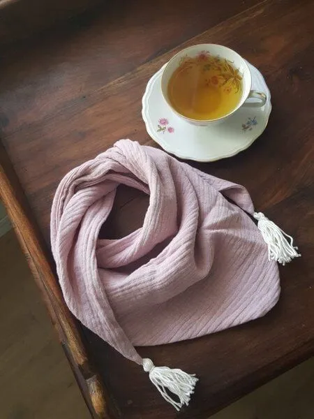 NoniKids Berlin Musselin Schal Kids 8 Farben | Bio Baumwolle | NoniKids Berlin, Rose, – Produktbild 1 von 2