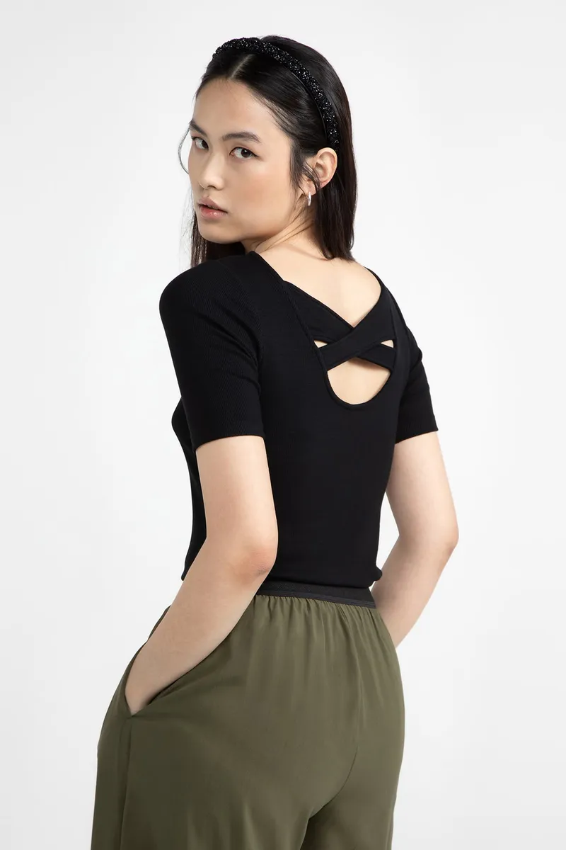 Lovjoi LOVJOI Damen vegan T-Shirt Arnelia Black, Schwarz, – Produktbild 1 von 1