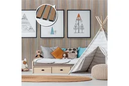woodstore24 Akustikpaneele, schallabsorbierend, Lamellen Walnuss auf grauen Filz, Abmessungen: 40 x 120 cm – Produktbild 1 von 1