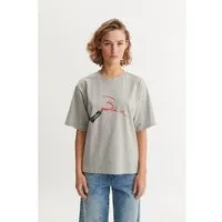Basic Apparel Basic Apparel T-Shirt RAJA BISOU aus Bio-Baumwolle GOTS, Grau-grey (melange) lipstick, – Produktbild 1 von 1