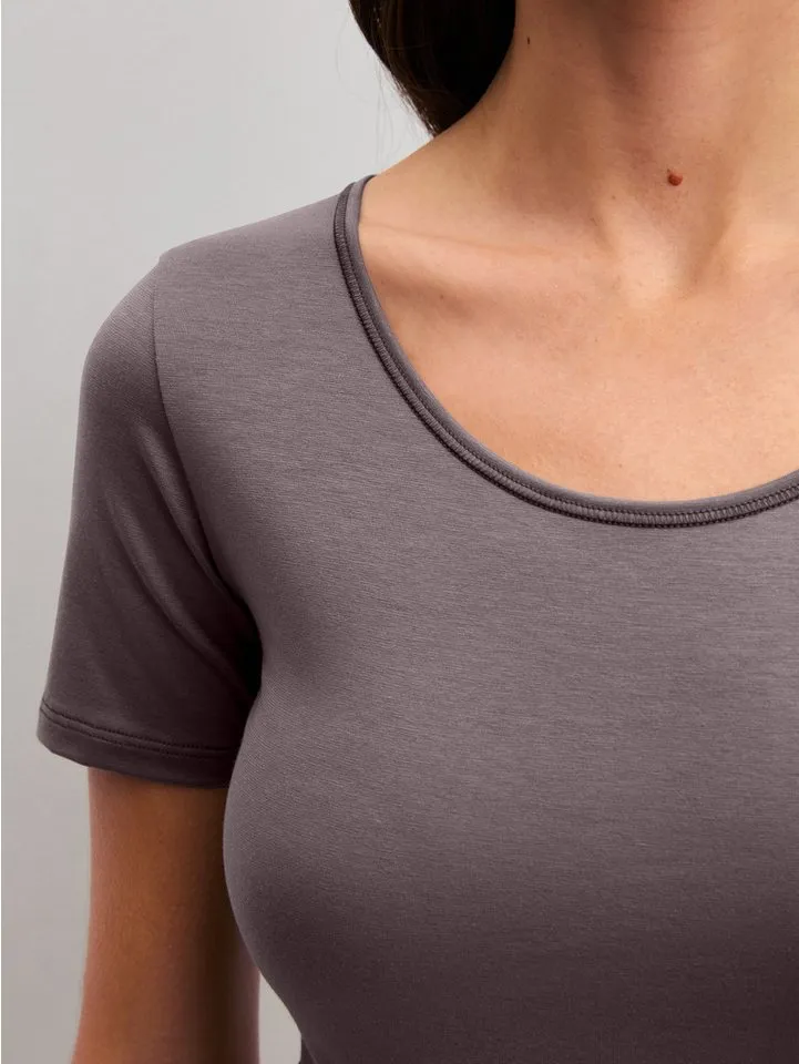 CALIDA CALIDA Unterziehshirt Natural Comfort mit Rundhals und reduzierter Pillingbildung, Braun, – Produktbild 5 von 5