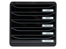 Exacompta Exacompta Schubladenbox Big Box Plus "Glossy", DIN A4+, 5 Schubladen offen, schwarz – Produktbild 1 von 1