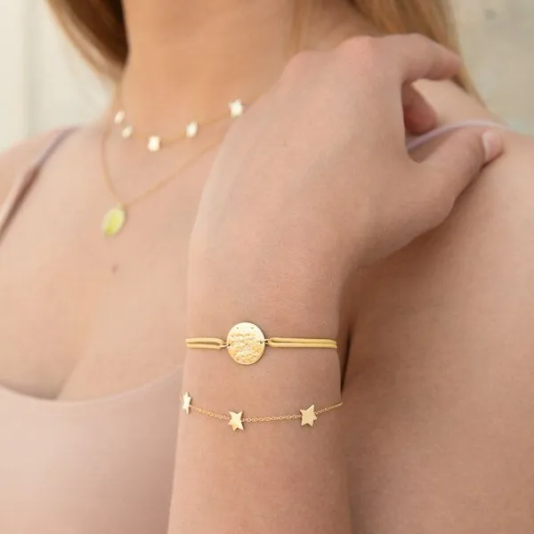 Eppi Eppi Armband aus Gold mit Sternen Der Kleine Prinz, Gelb, – Produktbild 3 von 4