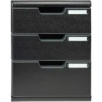 Exacompta Exacompta Schubladenbox Modulo "ECOBlack", DIN A4+, 3 Schubladen geschlossen, schwarz – Produktbild 1 von 1