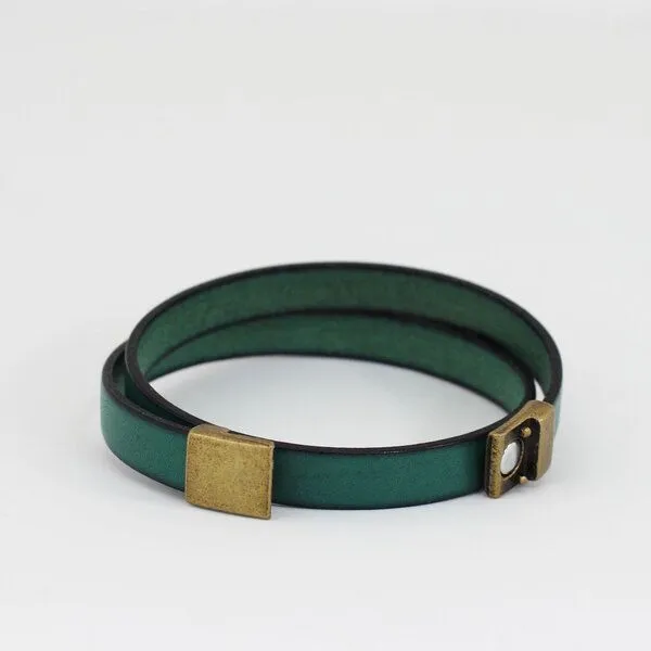Mitienda Shop Mitienda Shop Lederarmband mit Magnetverschluss Unisex, Türkis-gold, – Produktbild 2 von 2