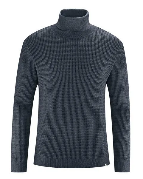 HempAge HempAge Rollkragen Pullover Herren Hanf/Biobaumwolle, Dark(grau), – Produktbild 1 von 3