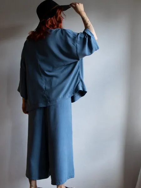 Ecostories Ecostories weite Tencel Hose Blueish Moon, Rauchblau, – Produktbild 4 von 4
