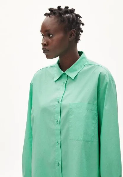 ARMEDANGELS ARMEDANGELS Ealgaa Damen Bluse Loose Fit aus Bio-Baumwolle, Bright lime, – Produktbild 4 von 4