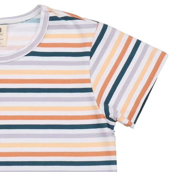 Walkiddy Walkiddy T-Shirt Bunt gestreift Bio-Baumwolle GOTS, Blau, – Produktbild 2 von 2