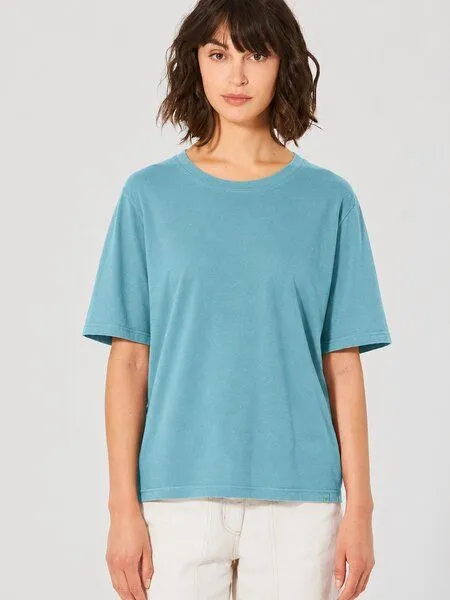 HempAge Hempage Damen T-Shirt Hanf/Bio-Baumwolle, Wave (blau), – Produktbild 2 von 4