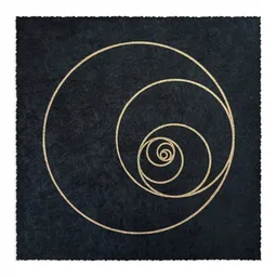 Veskor Cassiopeia Veskor Cassiopeia FIBONACCI KREISE Heilige Geometrie Linoldruck | 22 × 22 cm | Gold auf Schwarz – Produktbild 1 von 1