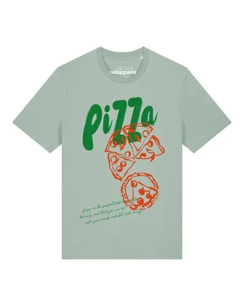 watapparel watapparel T-Shirt Unisex Pizza, Aloe, – Produktbild 1 von 2