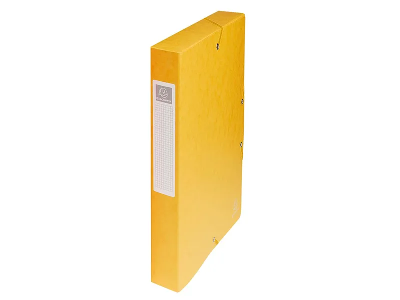 Exacompta 8 Exacompta Archivboxen, Colorspan-Karton, 600 g/m², DIN A4, Gummizug, RB 40 mm, gelb – Produktbild 1 von 1