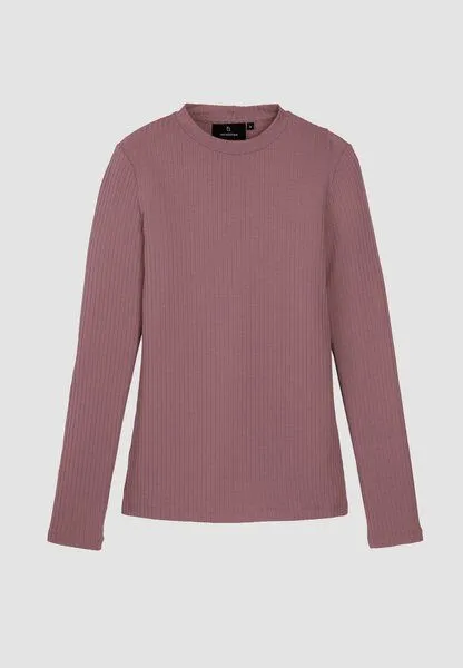 recolution Damen Rib Longsleeve aus Leinen und LENZING ECOVERO Viskose Mix - STELLA - recolution, Wild berry (rot), – Produktbild 1 von 1
