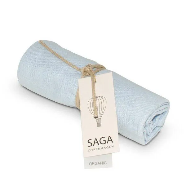 Saga Copenhagen Saga Copenhagen Windeltuch aus Bio Baumwolle Musselin 70×70 cm, Ice blue, – Produktbild 1 von 4