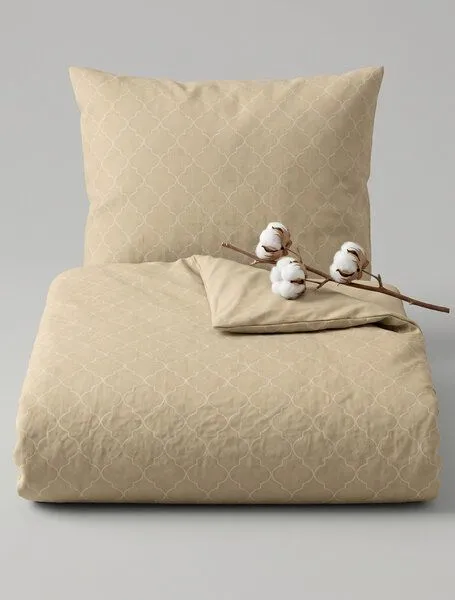 Nature by Adam Nature by Adam Bettwäsche 2tlg aus 100% Bio-Baumwolle - Made in Germany - Indian Cortezada Light, Beige, – Produktbild 2 von 3