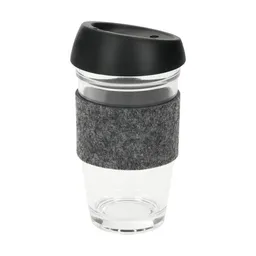 elasto elasto Kaffeebecher mit Filzmanschette "Cristallo" - Glasbehälter fürs Büro – Produktbild 1 von 1