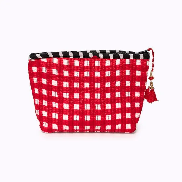 KIKOONI KIKOONI Geldbörsen | kleine Taschen | Passtasche "Mini Traveler", Happy checks red, – Produktbild 1 von 4