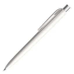 prodir prodir® Kugelschreiber DS8 PPP Family, blaue Mine, weiß/silber satiniert, Weiß / silber, – Produktbild 1 von 1