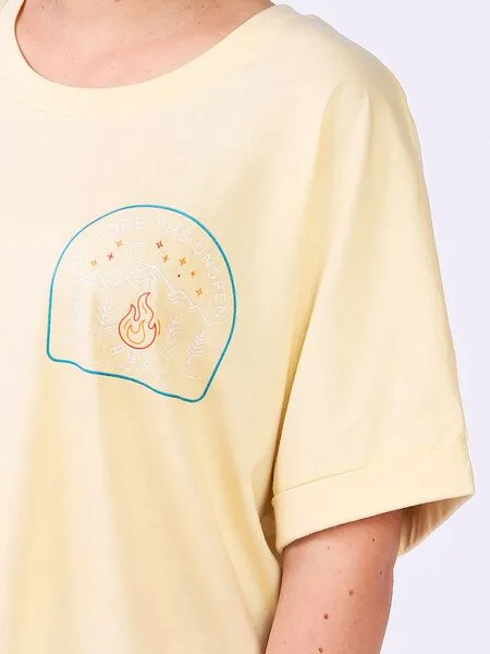 watapparel watapparel Oversize T-Shirt Frauen Explore the unseen, Butter, – Produktbild 4 von 4