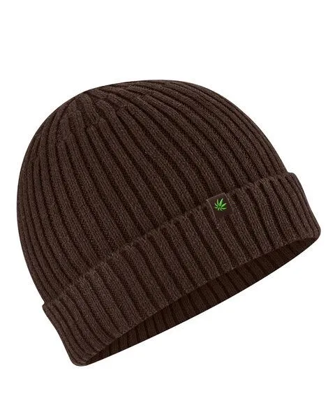HempAge HempAge Strickmütze recycled Hanf/Biobaumwolle, Espresso (braun), – Produktbild 3 von 3
