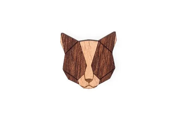 BeWooden BeWooden Brosche aus Holz – Rote Katze – Produktbild 4 von 4