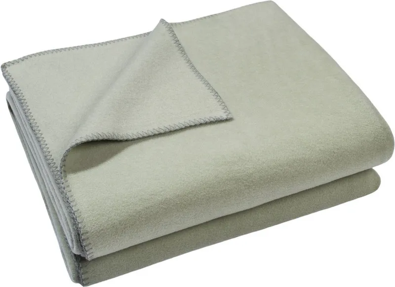 Wohndecke Soft-Fleece, PREMIUM, Made in Italy, ZOEPPRITZ1828, unverwechselbarem Cashmere Handfeel, made in Italy, PREMIUM, Grün, – Produktbild 1 von 1
