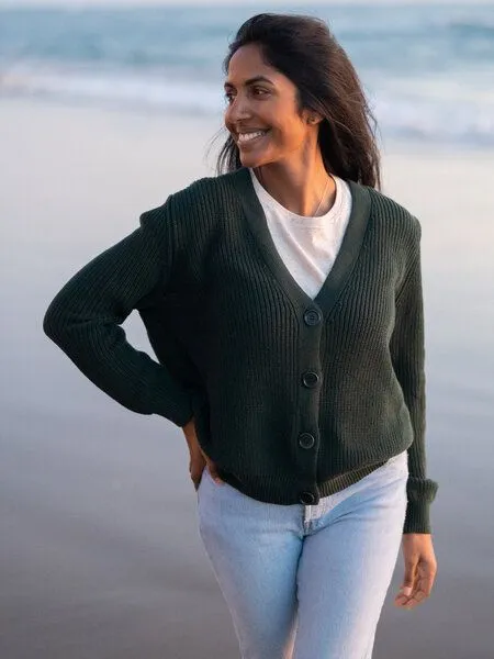 FUXBAU FUXBAU 4Seasons Frauen Strickjacke, Waldgrün, – Produktbild 2 von 4