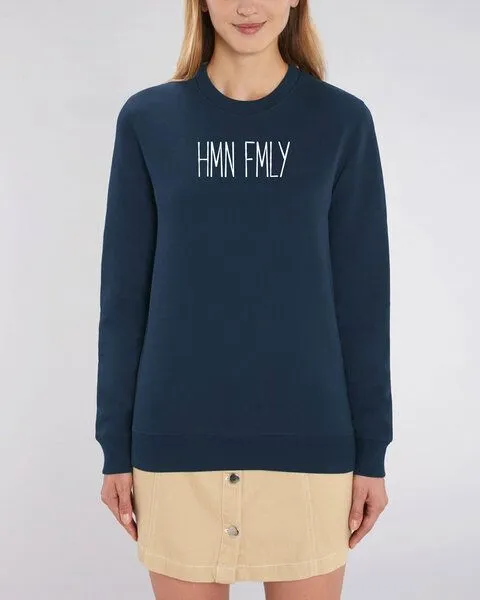 Human Family Human Family Bio Unisex Rundhals-Sweatshirt - "HMN FMLY", Navy, – Produktbild 3 von 3
