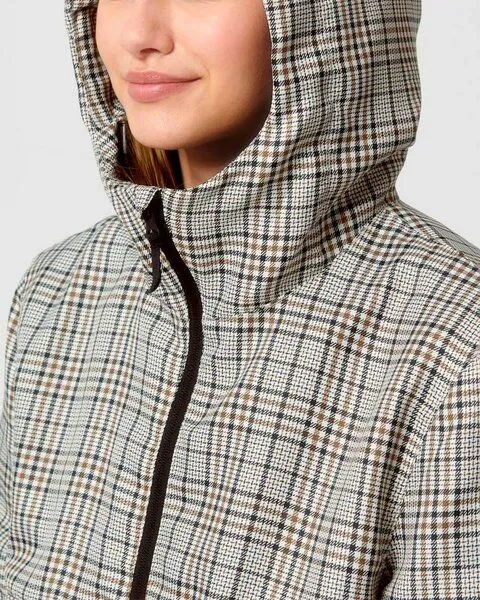 YTWOO YTWOO Überziehjacke mit kariertem Tweed-Muster, Windbreaker, Schlupfjacke, Beige tweed, – Produktbild 2 von 4