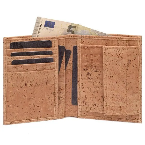 Simaru Simaru Herren Geldbörse aus Kork Portemonnaie mit RFID–Schutz stabil & wasserabweisend, Beige, – Produktbild 2 von 3